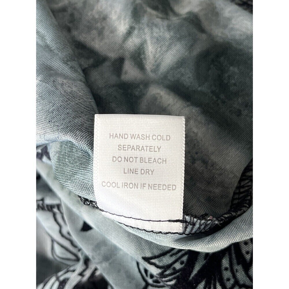 Burnout Velvet Blouse Gray/Black Sz XL Paisley Whimsygoth Fairy Grunge Witchy - Picture 12 of 12